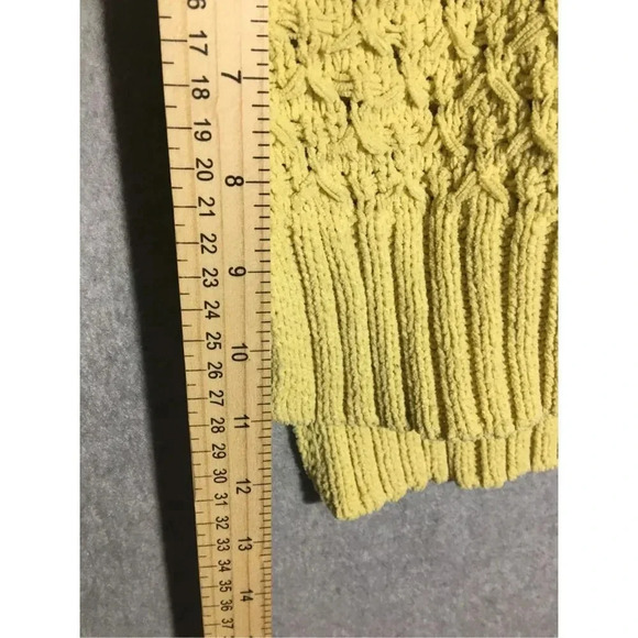 Womens A New Day Sweater Yellow Knit Cropped Winter Cute Mock Neck - Picture 5 of 6